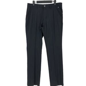 Adidas Chino Pants Men's 32 X 32 Black Solid Athleisure Pockets Straight Leg